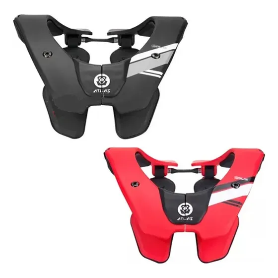Protector Cervical Atlas Air Lite Cuello Motocross Karting Color Negro Talle L