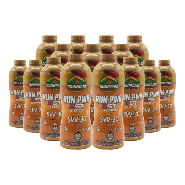 Caja 15 Pzas Aceite Roshfrans Tri Sintético Motor 5w30 950ml