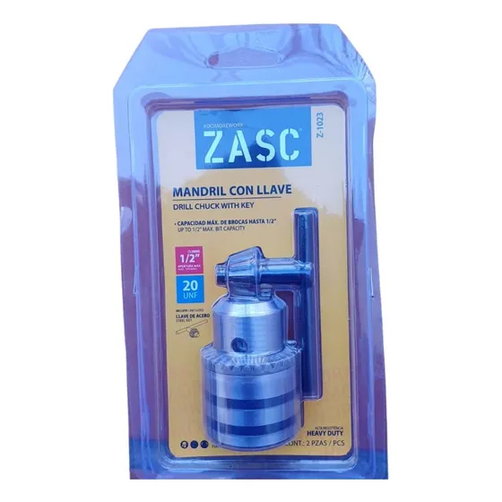 Mandril Para Taladro Con Llave 1/2 , 13mm Zasc