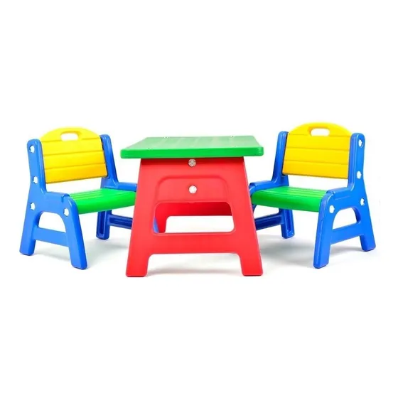 Combo Mesa Infantil Con 2sillitas Pvc Irrompible Rodacross