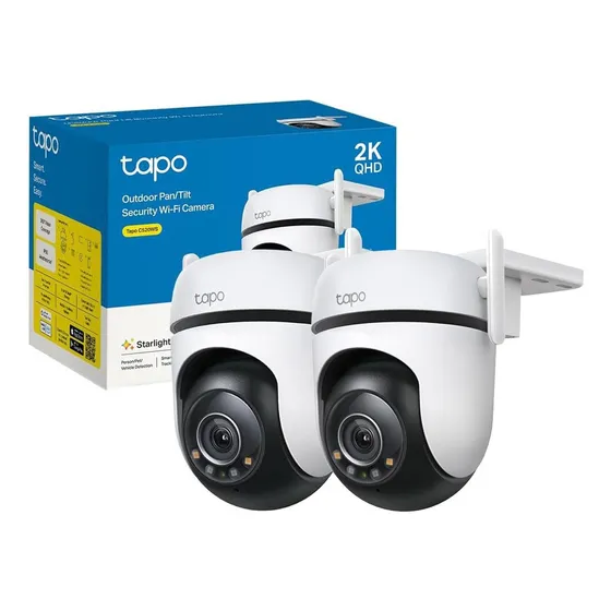 Kit 2 Cámaras De Seguridad Wifi Tp-link Tapo C520ws 2k 360 Color Blanco