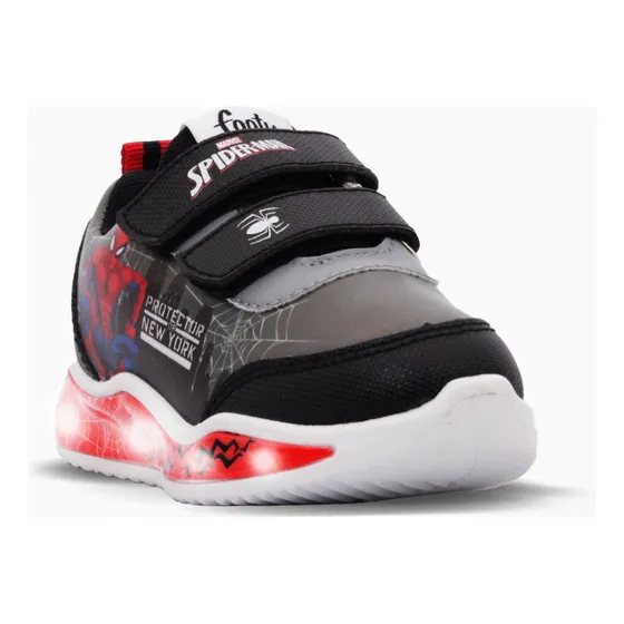Zapatilla Footy Spiderman Plus Roja Con Luz Al Pisar