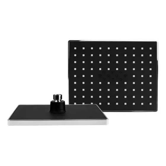 Regadera Anticalcarea De 9  Negro Mate Y Plateado Gs