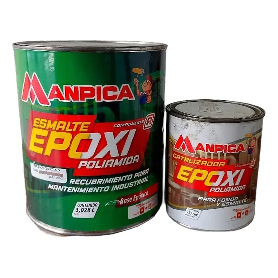 Pintura Epoxica Manpica Gris - Negro - Blanco - Azul - Rojo
