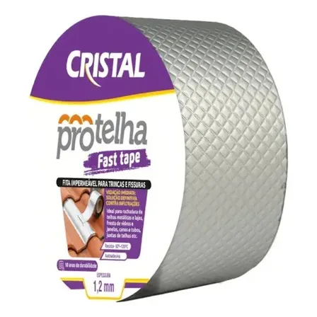 Fita Adesiva Aluminizada P/ Telhado 10x5m Fast Tape Cristal Prateado Geométrico