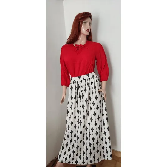 Falda Larga Estampada Para Dama
