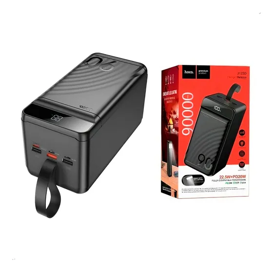 Power Bank Hoco 90000mah 22.5 W J123d Pantalla Digital Negro