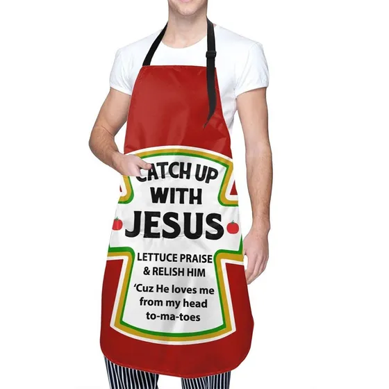Delantal Ajustable Catch Up With Jesus Christian Gota 33
