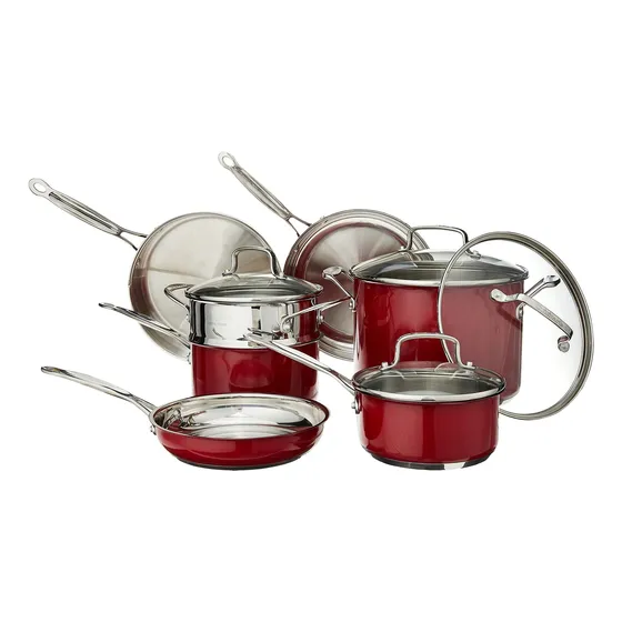 Bateria Cocina 11 Pieza Color Rojo
