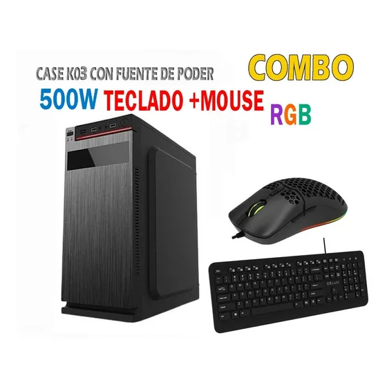 Combo Case K03 Tecla Ka193 Mouse Gaming M700 Rgb 500w Acme 
