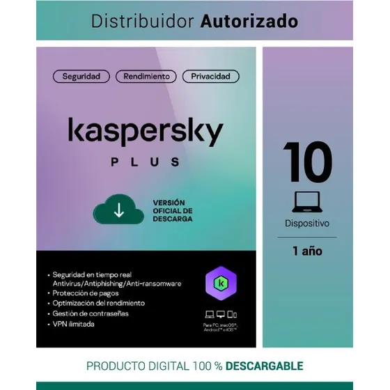 Kaspersky Plus 10 Usuarios 1 Año