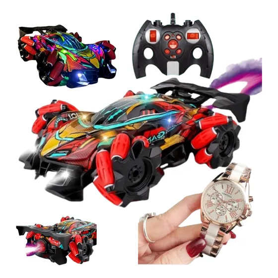 Carro Controle Remoto Vários Movimentos 2.4gspray Led+brinde