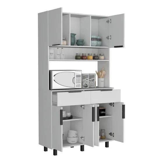 Alacena Oshawa 2m Blanco Diseño Moderno Fácil Armado