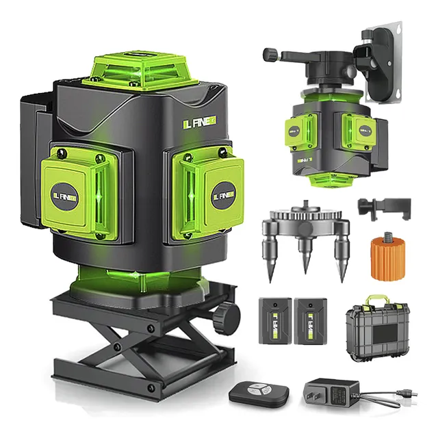 16 Líneas Niveles Láser 3° Autonivelante 4d Con 2 Baterías PIPIBAO