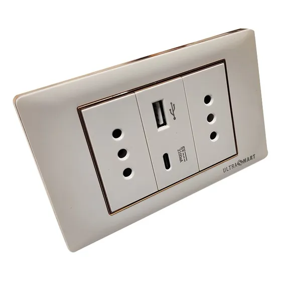 Cargador Usb Muro + 2 Enchufes Línea Advantage Ultrasmart