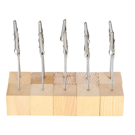 Pinzas Para Notas Memo Clips, 10 Unidades, Base De Madera, S