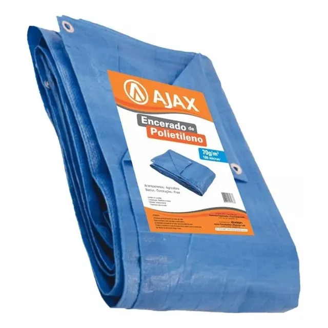 Lona 5x5 Azul Encerado Polietileno Multiuso Festa Barraca 