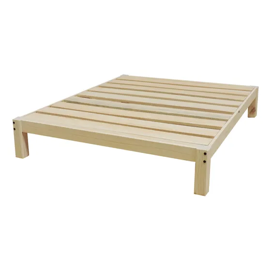 Base Para Cama Queen Size Tradicional Desarmable Sin Pintar Muebles GM