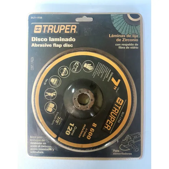 Disco De Corte Laminado 7 PuLG. Grano 120. Truper