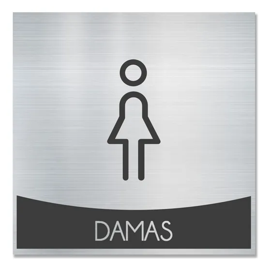 Señalización Aviso Baño Damas 15x15cm