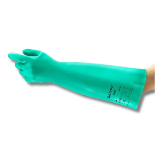 Guante Nitrilo Ansell Solvex 18  Reusable Uso Industrial
