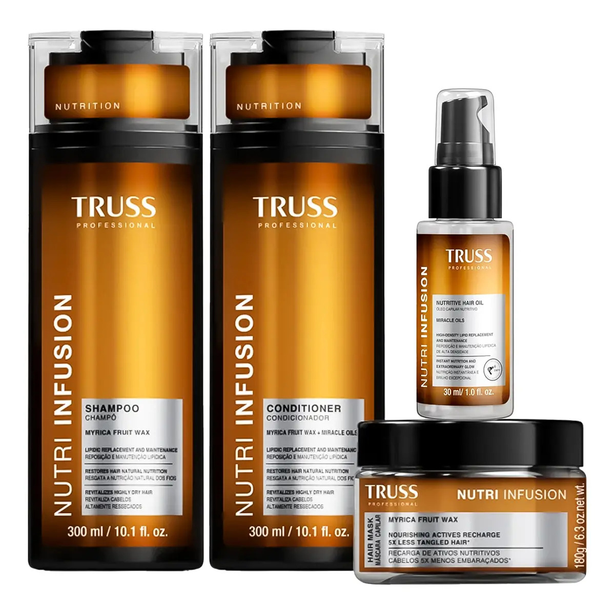 Shampoo + Condicionador + Máscara + Óleo Nutri Infusion - Truss Shampoo + Condicionador + Máscara + Óleo Nutri Infusion - Truss