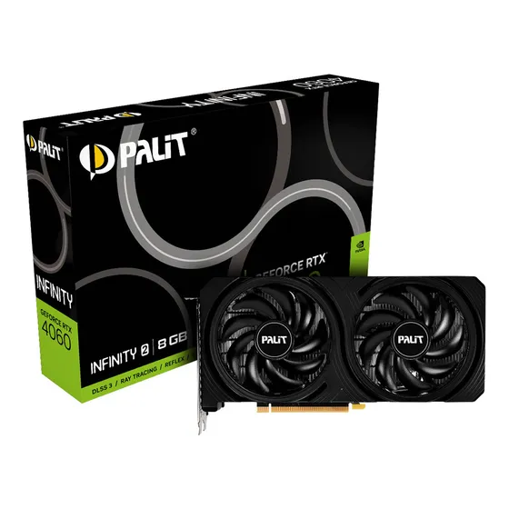 Placa De Vídeo Palit Geforce Rtx 4060 Infinity 2 8gb Gddr6