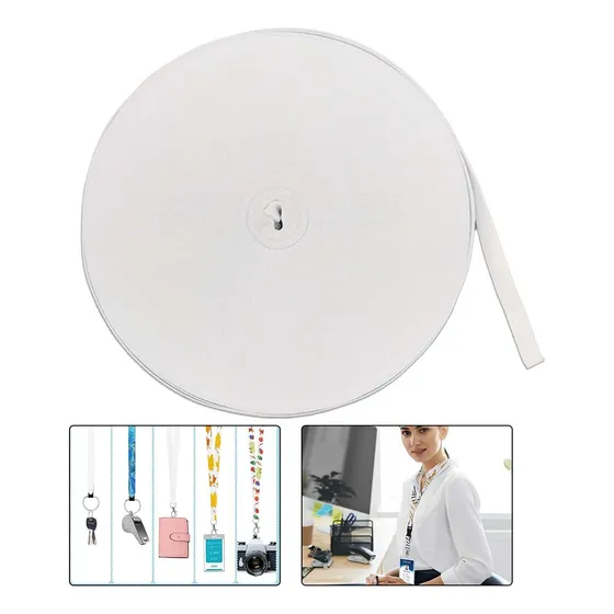 100 M Llaves Lanyard 1 Cm Sublimable Blanco