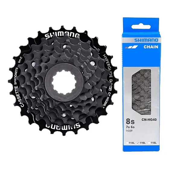Pacha + Cadenilla Bicicleta Shimano 12/32 7 Velocidades Cantidad Máxima De Dientes 32 Cantidad Mínima De Dientes 12 Color Negro