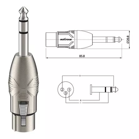 Adaptador Conversor De Cannon Xlr Macho A Plug Stereo 6.3