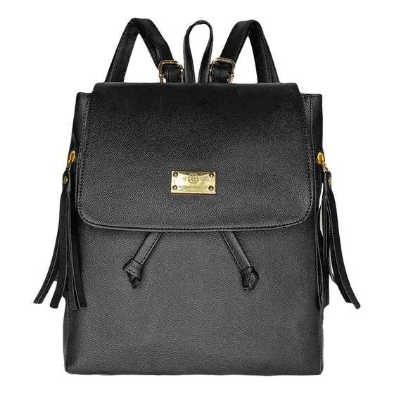 Bolso Dama Morral Mochila Mujer Niña Karla Chacon Color Negro