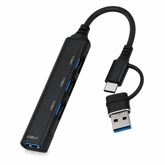 Hub Usb 4 Puertos Usb C Y Usb A Notebook Pc Tivon HY-EX03