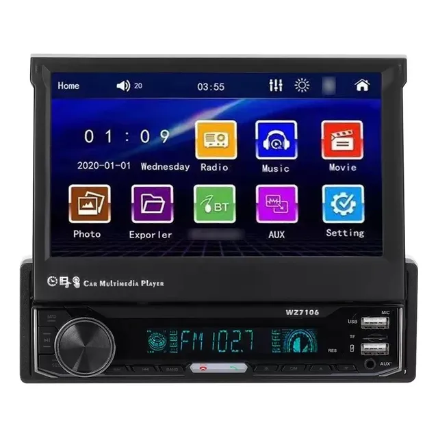 Central Multimídia Dvd Retrátil 7p Android 2ram 32gb