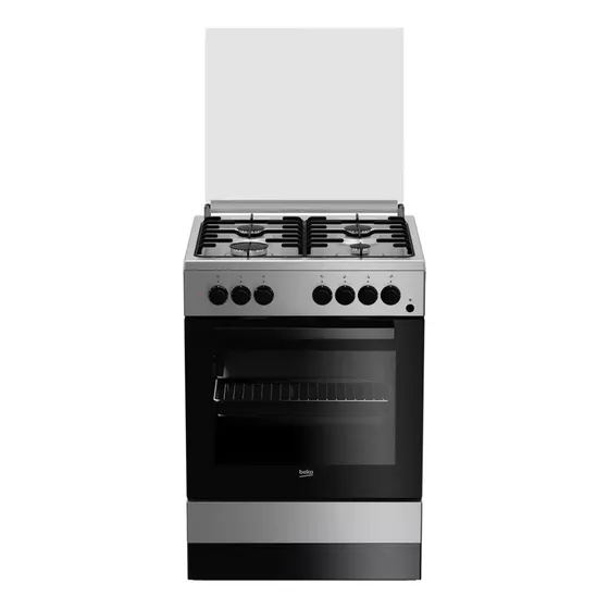 Cocina Acero Inox Beko 4 Hornallas 80x60x60cm 70lt Gn Febo