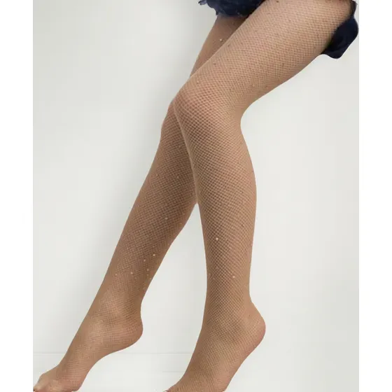 Meia Calça Infantil Arrastão Com Strass Brilho