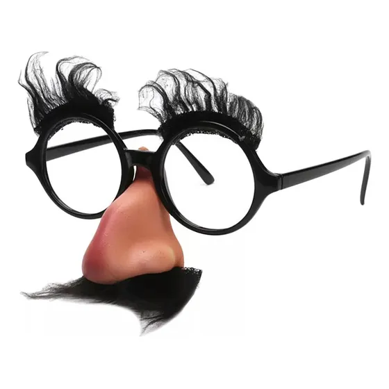 Divertido Disfraz De Nariz Grande Con Bigote Negro Y Cejas