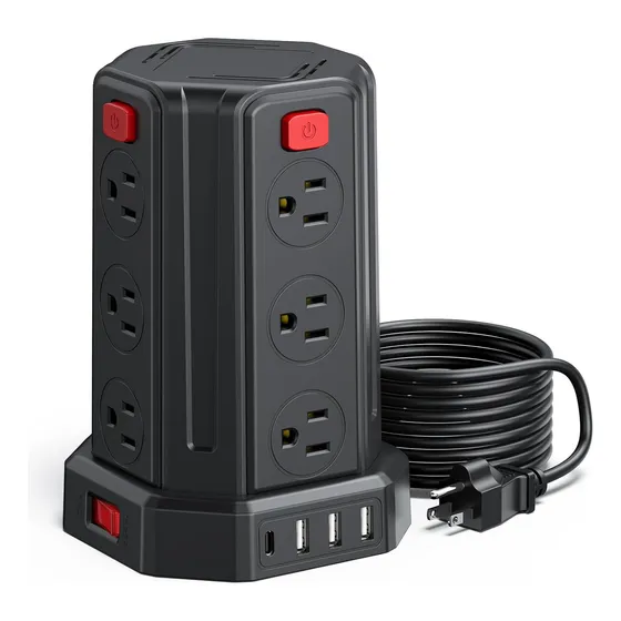 Regleta 3 M, 12 Salidas Y 4 Puertos Usb Con Protector