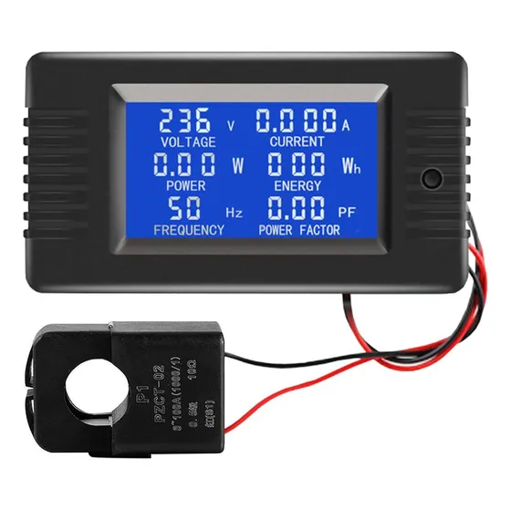Medidor Digital De Amperaje Y Voltaje Con Pantalla Lcd