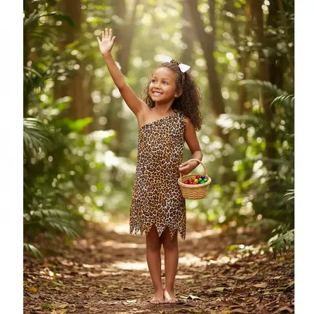 Fantasia De Carnaval Menina Das Caverna Onça Infantil