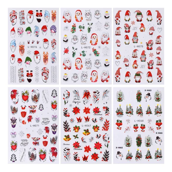 Calcomanías De Uñas Autoadhesivas Para Navidad