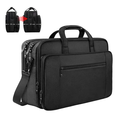 Maletin Para Laptop De 17 Pulgadas Portafolios Negocios Accesorios Para Laptop Expandible Funda Protector Bandolera Crossbody Portafolio Abogado Portafolio Coach Negro Mancro