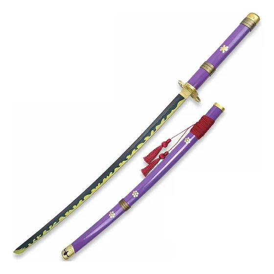 Espada de aço ornamental Katana Purple Enma Zoro de uma peça