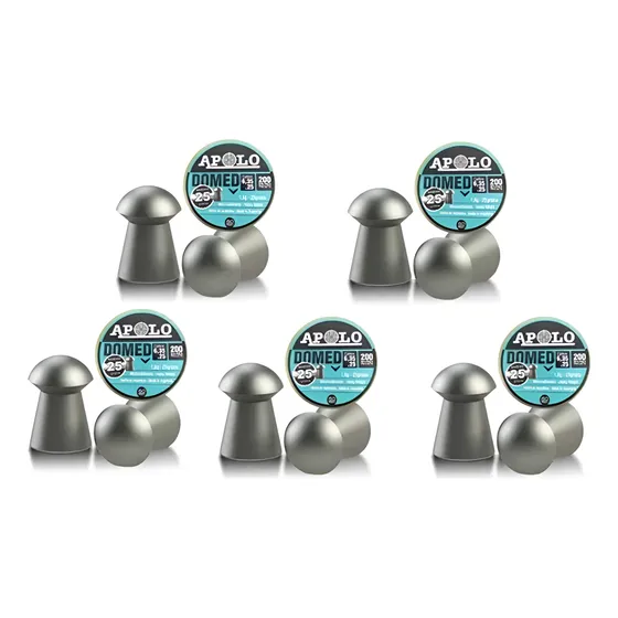 Balines Apolo Domed 6.35 25 Gr X 200 X 5 Latas Nuevo Modelo