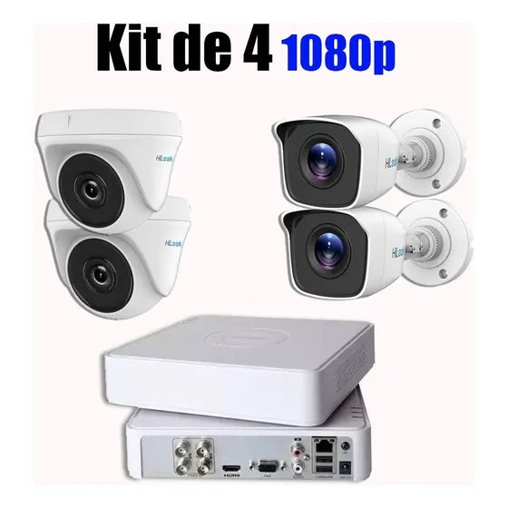 Kit Seguridad Hilook Dvr 4 Canales, 4 Camaras 1080p
