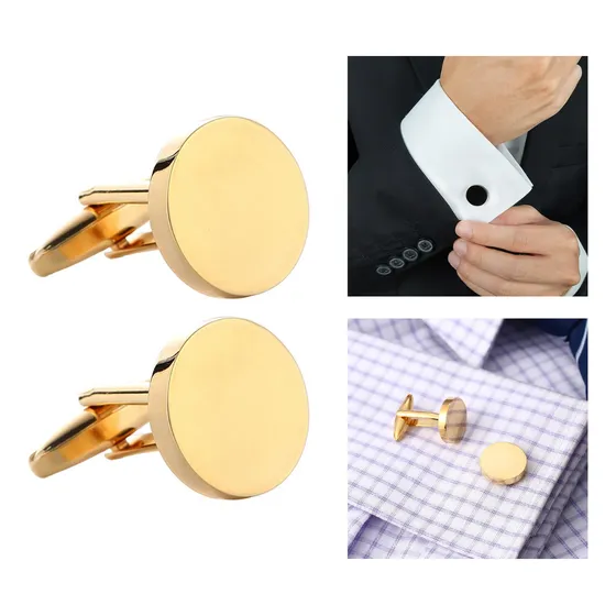 Abotoadura Masculina Redonda P/ Punho De Camisa Par Elegante