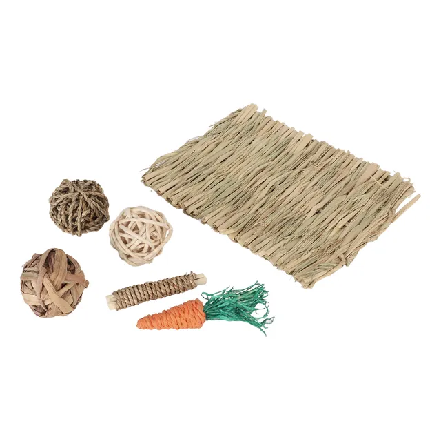 Juguete Para Masticar Bolas De Hierba Para Conejos, Hámster,