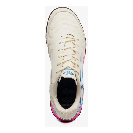 Chuteira Society Umbro Pro 5 Bump Club. White Asparagus/cloisonne/rosa Flúor 40 Br