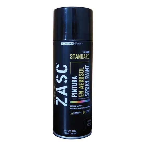 Pintura Spray Negro Brillante 400ml Marca Zasc