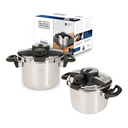 Panela De Pressão Black&decker 6 Litros Indução 7 Travas Aço Inoxidável Galaxy Pro Panela De Pressão Black&decker 6 Litros Indução 7 Travas Aço Inoxidável Galaxy Pro