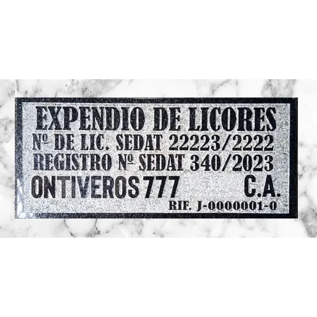 Licencia De Expendio De Licores Para; Abasto, Mini Market.